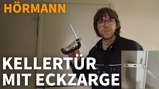 🟠 Montage Hörmann Kellertür mit Stahl Eckzarge in Ziegel und Holz Feuerschutztür H85 [upl. by Rednaxela]