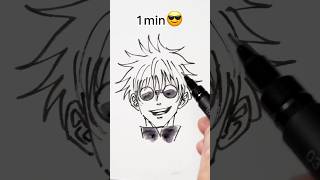 How to Draw Gojo in 30Sec13510Min1Hr demonslayer Drawing satisfying [upl. by Bartolome]