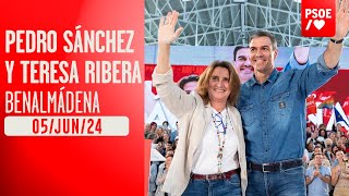 Pedro Sánchez y Teresa Ribera en Benalmádena Málaga [upl. by Marie-Ann]