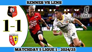 RENNES 1 VS 1 LENS  Matchday 5 Ligue 1  202425 [upl. by Immanuel619]