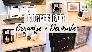 COFFEE BAR ORGANIZE amp DECORATE MAKEOVER  COFFEE BAR IDEAS FOR HOME [upl. by Tiny]