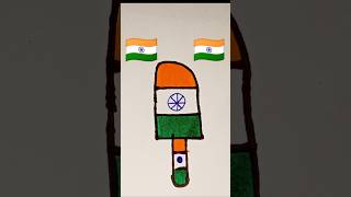 India 🇮🇳 flag drawing easyshorts viral flag [upl. by Melvin]