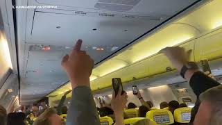 England Fans Sing Sweet Caroline on Flight to Dortmund Ahead of Euros Semi [upl. by Eidahs599]