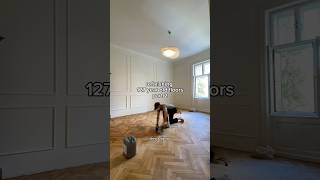 Part 2 Refinishingrestoring our 127 year old woodefloors by ourselves diyhome diy floorrepair [upl. by Halyahs257]