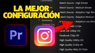 La Mejor Configuración Para Exportar Videos Para Instagram en Premiere [upl. by Enirehtac]