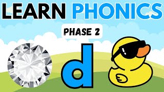 Phonics Letter Sound d words  Phase 2  Phonics for Kids  Learn to Read  Alphabet Sounds [upl. by Michaelina281]