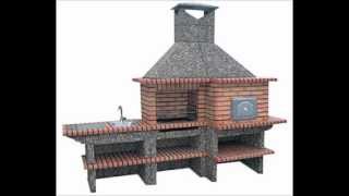 Brick Barbecue with Pizza oven AND SINK Oven from PortugalBBQ Pit and Pizza Oven [upl. by Aracot]