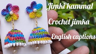 Simple crochet earringsCrochet jumka Crochet jewellery Thread jewelrybeautiful crochet earrings [upl. by Nrek]