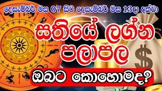 Weekly Horoscope  07th December to 13th December 2023  Sathiye Lagna Palapala  Dewa Shakthi [upl. by Namzzaj]