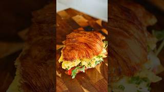 Scrambled egg croissant sandwich with cranberry wine spritzer [upl. by Niknar]