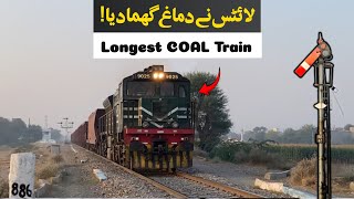 Longest Coal Train Passing Kutab Pur  GEU40 Locomotive 9025 with Headlight Twist [upl. by Par459]