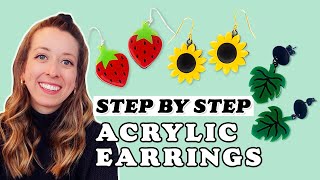 How to Make MultiColored Acrylic Earrings  Glowforge Tutorial [upl. by Swaine]