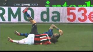 Zlatan knocks Materazzi  Inter  Milan 20101114 [upl. by Aline]