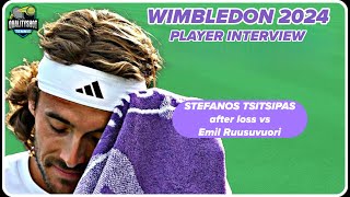 🎾Stefanos Tsitsipas after loss quotI need to improve in pressure pointsquot  Wimbledon 2024 [upl. by Wadell]