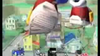 SSBB Giant Growing Sonic and Wolf vs Marth and Ike [upl. by Gautea]