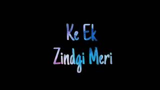 Ek Zindagi Whatsaap status With lyrics  Ek Zindagi status  Ek zindagi song status [upl. by Haimehen449]