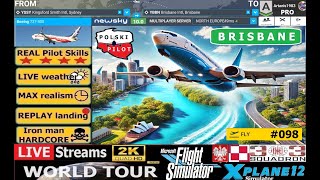 ✅098 Lecimy do Brisbane 🔴 LIVE z Symulatora z komentarzem na żywo Boeing 737 Polski Pilot ARTANIS [upl. by Tibbetts]