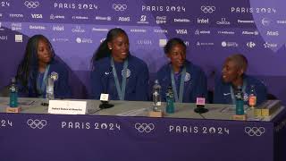 TEAM USA WOMEN WIN 4X400M OLYMPIC GOLD IN 31527 2NDFASTEST TIME EVER  PRESS CONFERENCE [upl. by Nibor82]