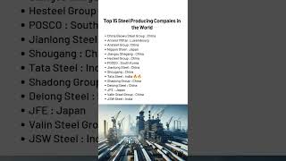 Top 15 Steel Companies in the World shorts ytshorts tatasteel ratantata [upl. by Nissensohn]