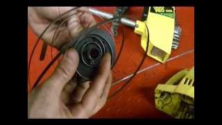 How to Wind Up or Rewind a Starter Pull Rope Recoil Spring on a Yard Pro 130A Trimmer [upl. by Adnaluy970]