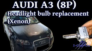 Audi A3 8P headlight bulb replacement Xenon  Tutorial [upl. by Minne]