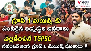 గ్రూప్ 1 మెయిన్స్ కు ఎంపికైన అభ్యర్థుల వివరాలు వెల్లడించిన TGPSC నవంబర్ 20న ఫలితాలు [upl. by Lilian]