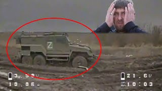 Kadyrov´s ZSTS Akhmat Armored Vehicle Destroyed By FPV Drone [upl. by Schumer]