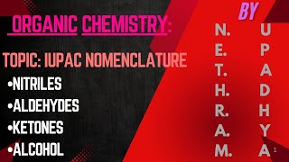 ORGANIC CHEMISTRY TOPIC IUPAC NOMENCLATURE quotNITRILES ALDEHYDES KETONES ALCOHOLquot [upl. by Assile]