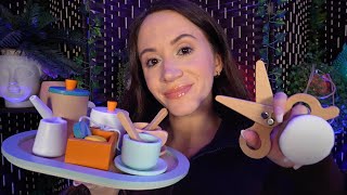 ASMR  Complete Wooden Makeover haircut makeup manicure layered sounds [upl. by Harret24]