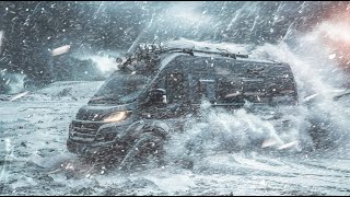 Blizzard Cozy Van Life Winter Camping in Snow Storm Whiteout Heavy Snowfall Freezing Cold vanlife [upl. by Wojak]