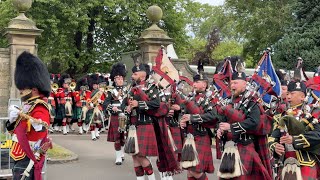 The Royal Regiment of Scotland march out Holyrood Palace after Ceremony of the Keys [upl. by Kenrick805]