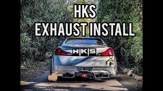 G37 HKS EXHAUST INSTALL [upl. by Henarat]