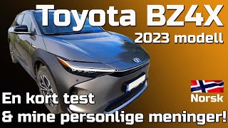 Nybil Test 2023 Toyota BZ4X  Elbil  EV  Norsk versjon  Bildilla  Bilnyheter [upl. by Eneleh969]