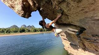 Deep Water Soloing in Yangshuo Guilin [upl. by Lundt]