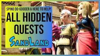 Sand Land Spino DoGooder amp Here To Help Trophy Guide  All 3 Hidden Quest Locations [upl. by Eimarej35]