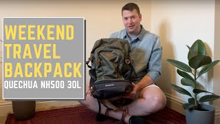 Quechua NH500 30L Weekend Travel Backpack Review with packing [upl. by Tace330]