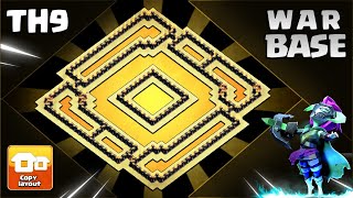 NEW STRONGEST TH9 ANTI 3 STAR WARdefense Base with link Town Hall 9 Base Design 0702 [upl. by Otrebilif]