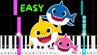 Baby Shark  Easy Piano Tutorial  Beginner Piano Tutorial  baby shark song  Pinkfong Baby Shark [upl. by Nazario605]