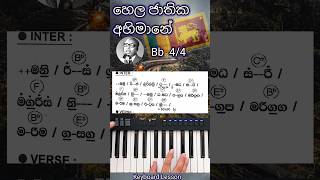 Hela Jathika Abhimane  Chords Notations KeyboardLesson Shorts 30 ctfernando [upl. by Aracat]