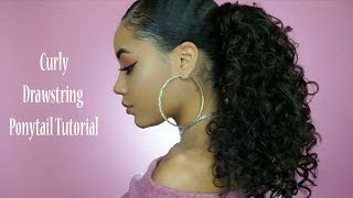 How to Curly drawstring Ponytail [upl. by Kinghorn]