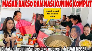 DADAKAN KEDATANGAN BOS TOKO INDONESIA DI LN LANGSUNG MASAK BAKSOampNASI KUNING KOMPLITREZEKI NOMPLOK [upl. by Wier]