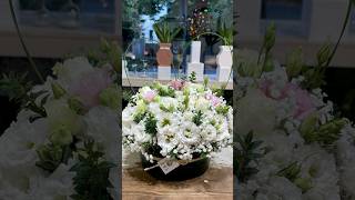 How to make center table with Eustoma flowers florist floristdesigner juiflowershouse [upl. by Anairda]