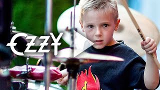 CRAZY TRAIN  Kid Drummer on Stage age 5 [upl. by Primaveria]