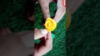 How To Make a Beautiful Shaded Rose Flower With Clay artisticurwa youtubeshorts flowercraft [upl. by Moorefield868]