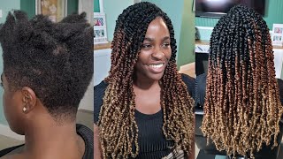 CROCHET PASSION TWIST ON SHORT HAIR  How To Braid Hair With Shaved Sides To Look Like A Full Head [upl. by Ssej]