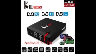 MECOOL KIII PRO DVB S2 DVB T2 DVB C Android 7 1 TV Box 3GB 16GB K3 Pro Amlogic S912 Octa Core 64bit [upl. by Lamori215]