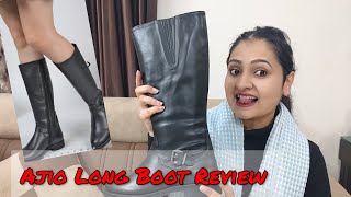 Ajio Long Boots Review  Steppings women knee length boots review [upl. by Are865]