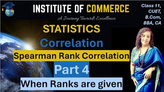 Spearmans Rank CorrelationPart 4  Statistics  Class XI  BBA  BCom  State boards CA [upl. by Birck]