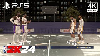 BLACKTOP  LeBron amp AD 2V2 Curry amp Thompson  Lakers vs Warriors [upl. by Rehsu275]