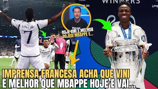 🚨INCRÍVEL A IMPRENSA FRANCESA ACHA QUE VINICIUS JUNIOR É MELHOR QUE MBAPPE [upl. by Cammi309]